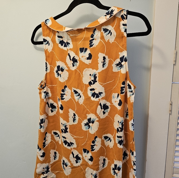 ModCloth Yellow Floral Tank w/ Peter Pan Collar – L - Picture 3 of 3